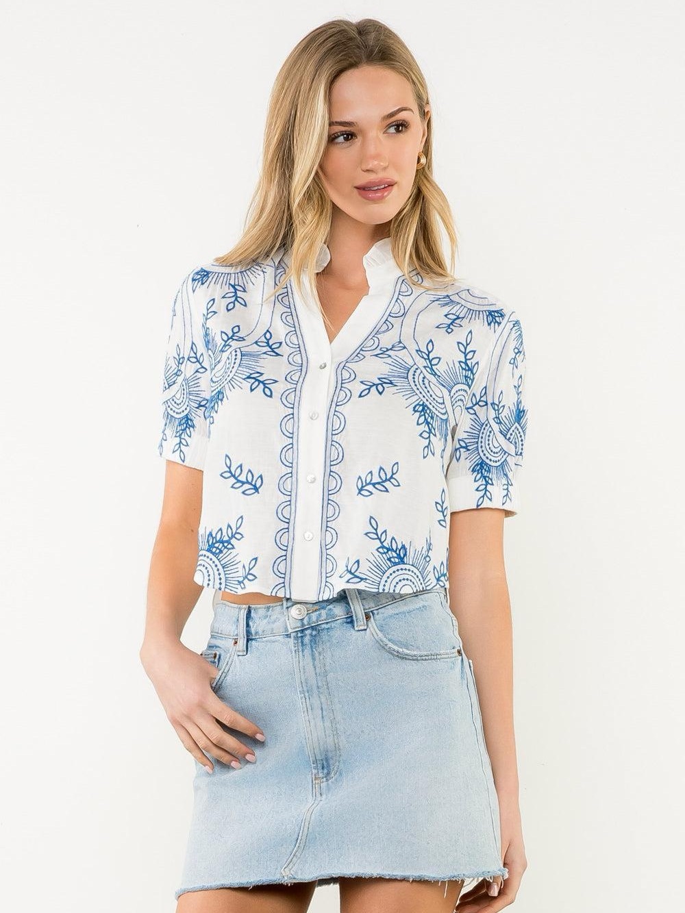 NWOT THML Luna Peasant Top